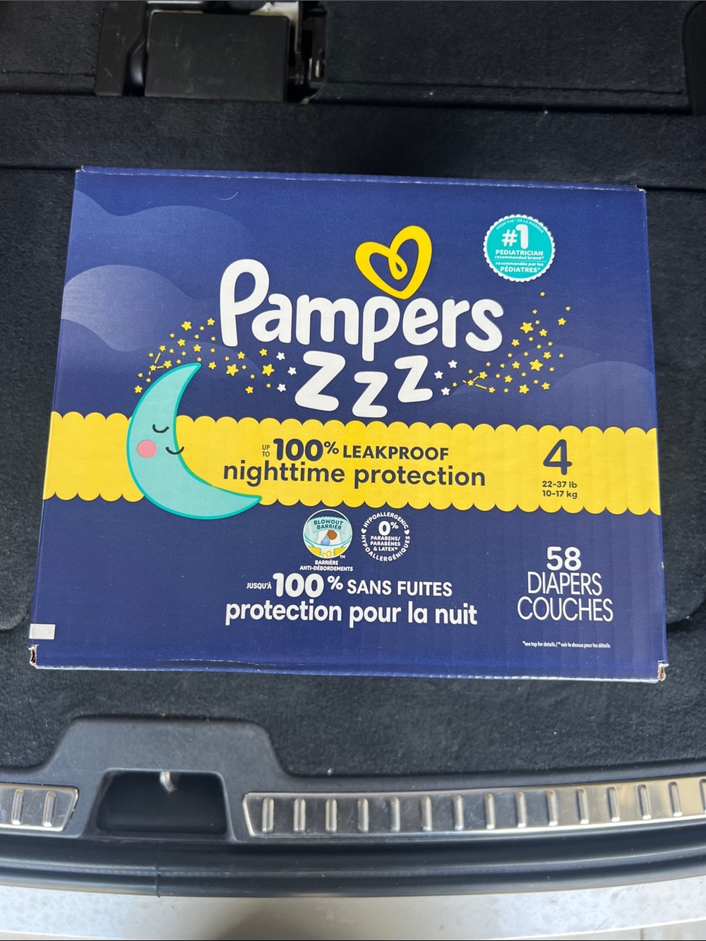 Pampers Zzz Nighttime Protection Diapers Size 4 - Blue & Yellow (58 Count)